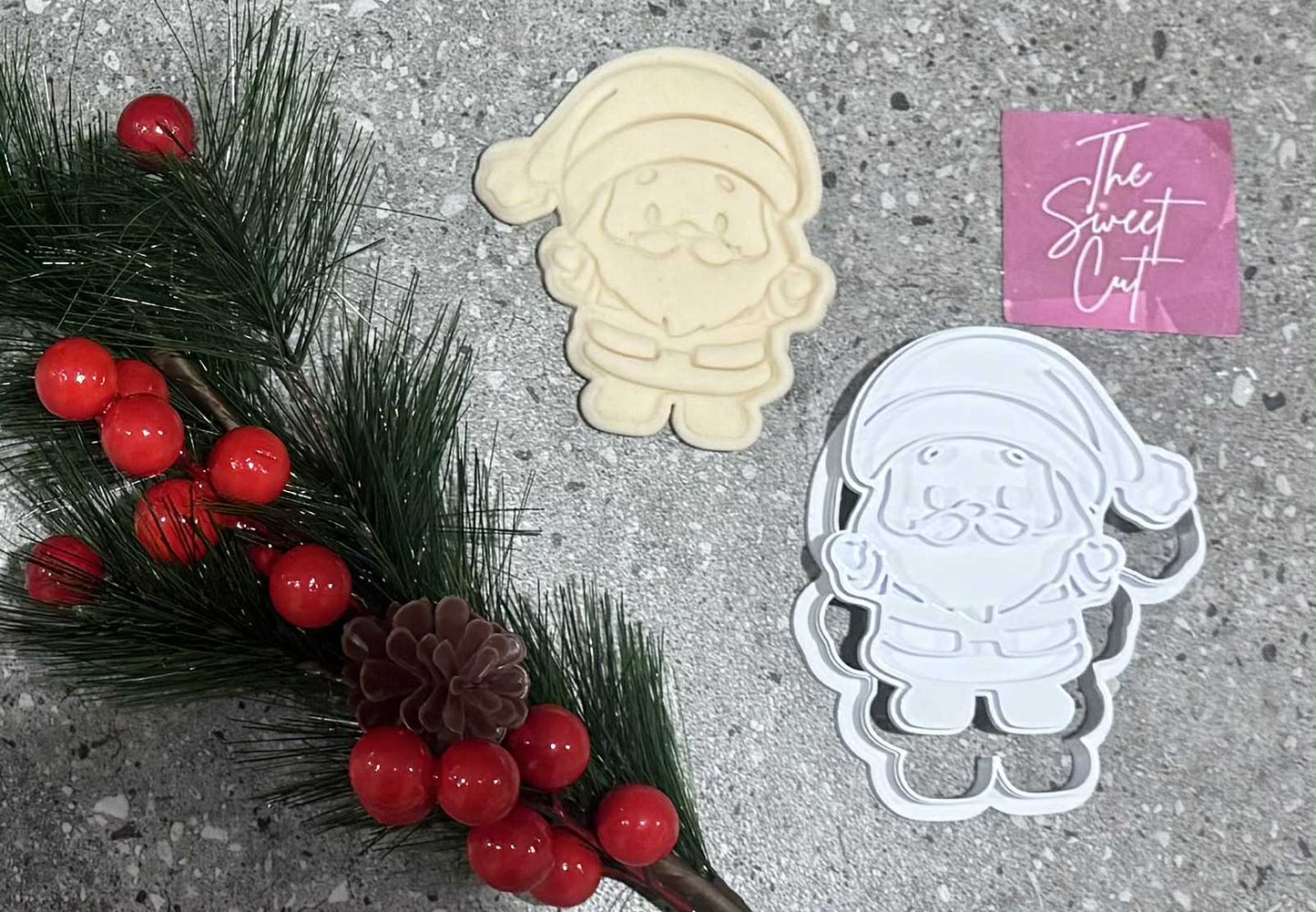 Santa cookie stamp and cutter