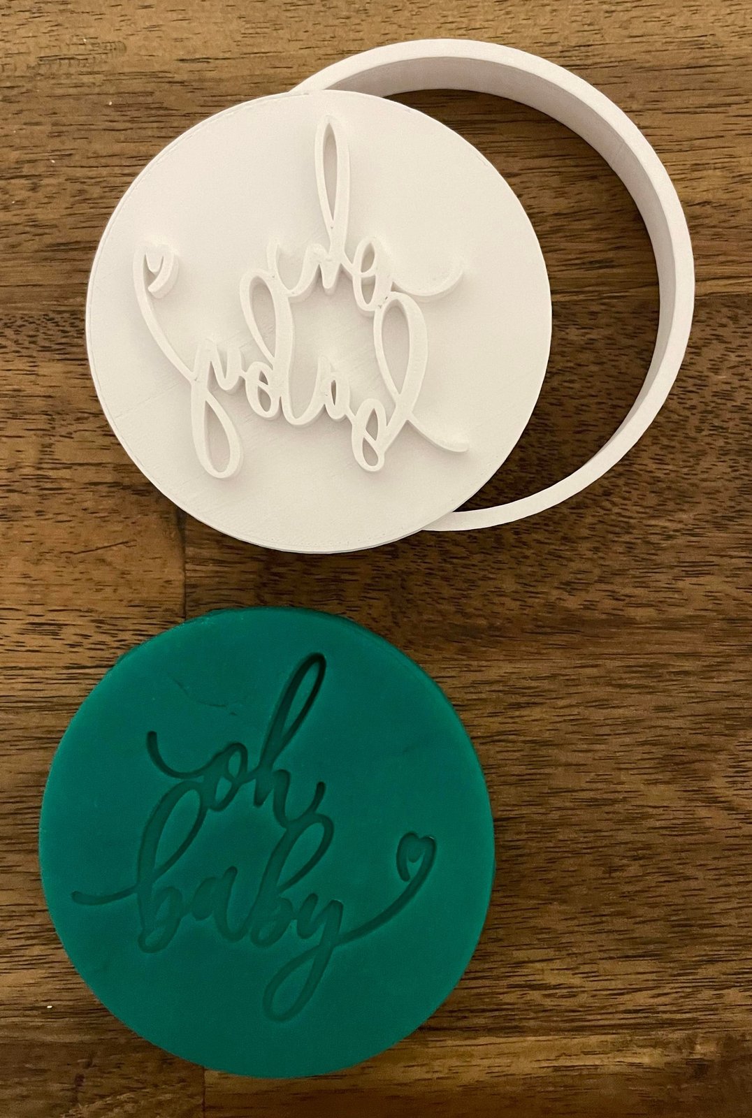 Oh Baby stamp and circle cutter