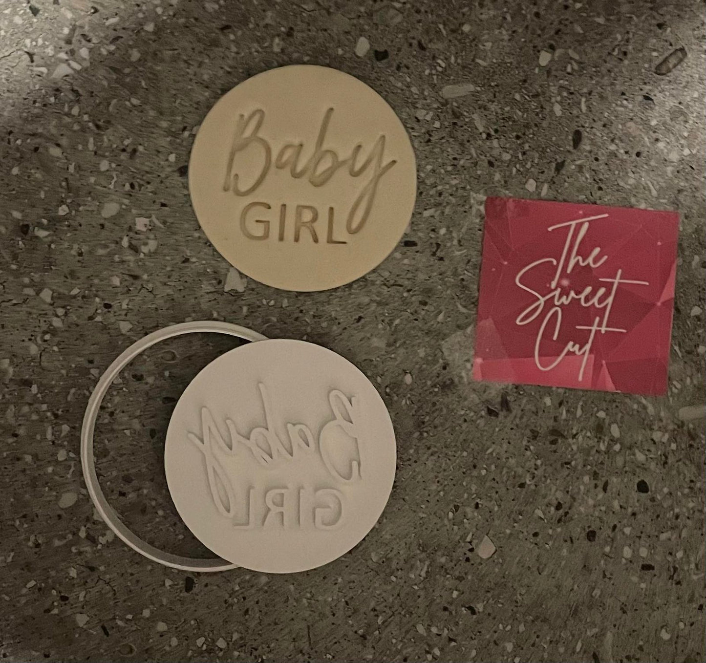 Baby Girl or Baby boy stamp and circle cutter