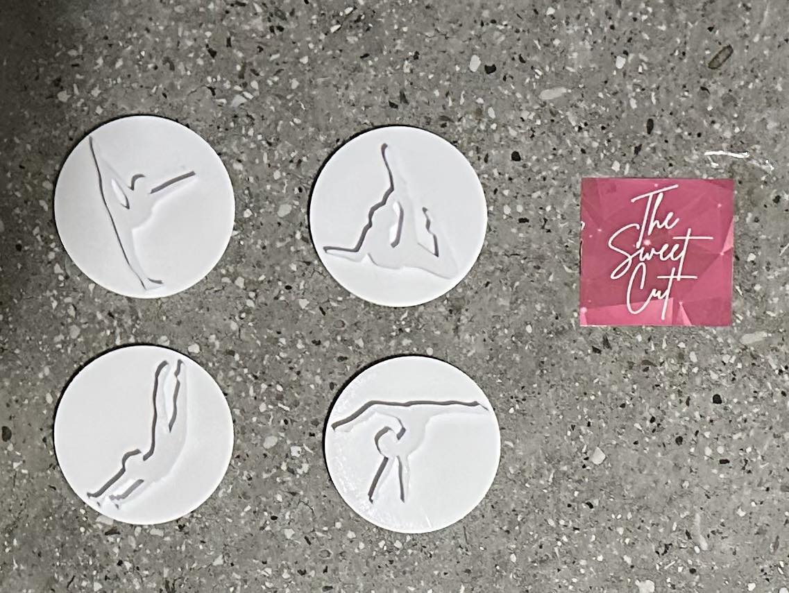 Gymastics poses stamp with circle cutter