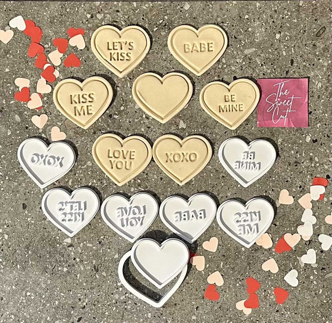 Mini Hearts stamps with 1 heart cutter