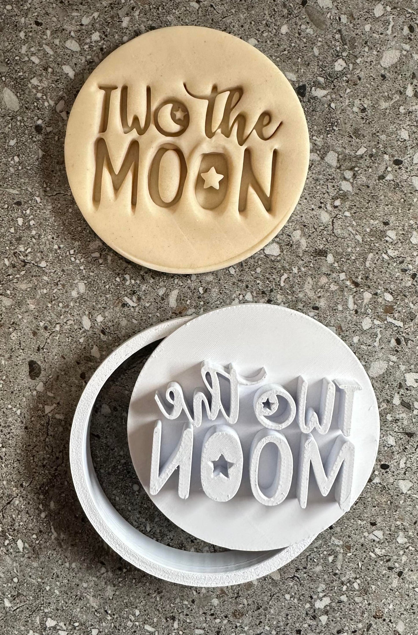 Two the moon stamp and cutter