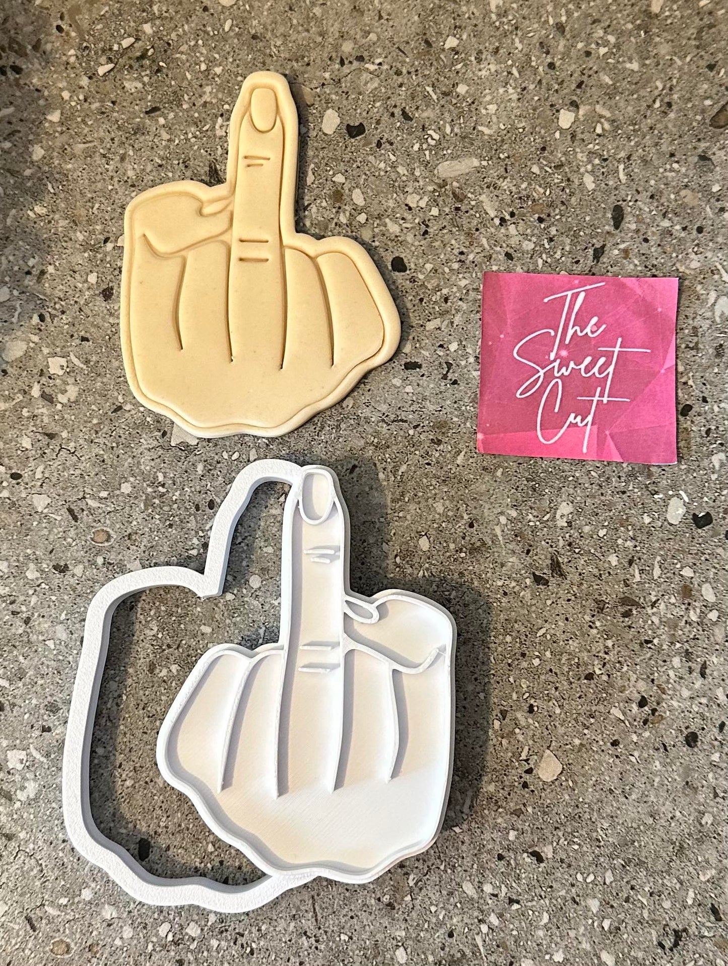 Rude finger stamp and cutter
