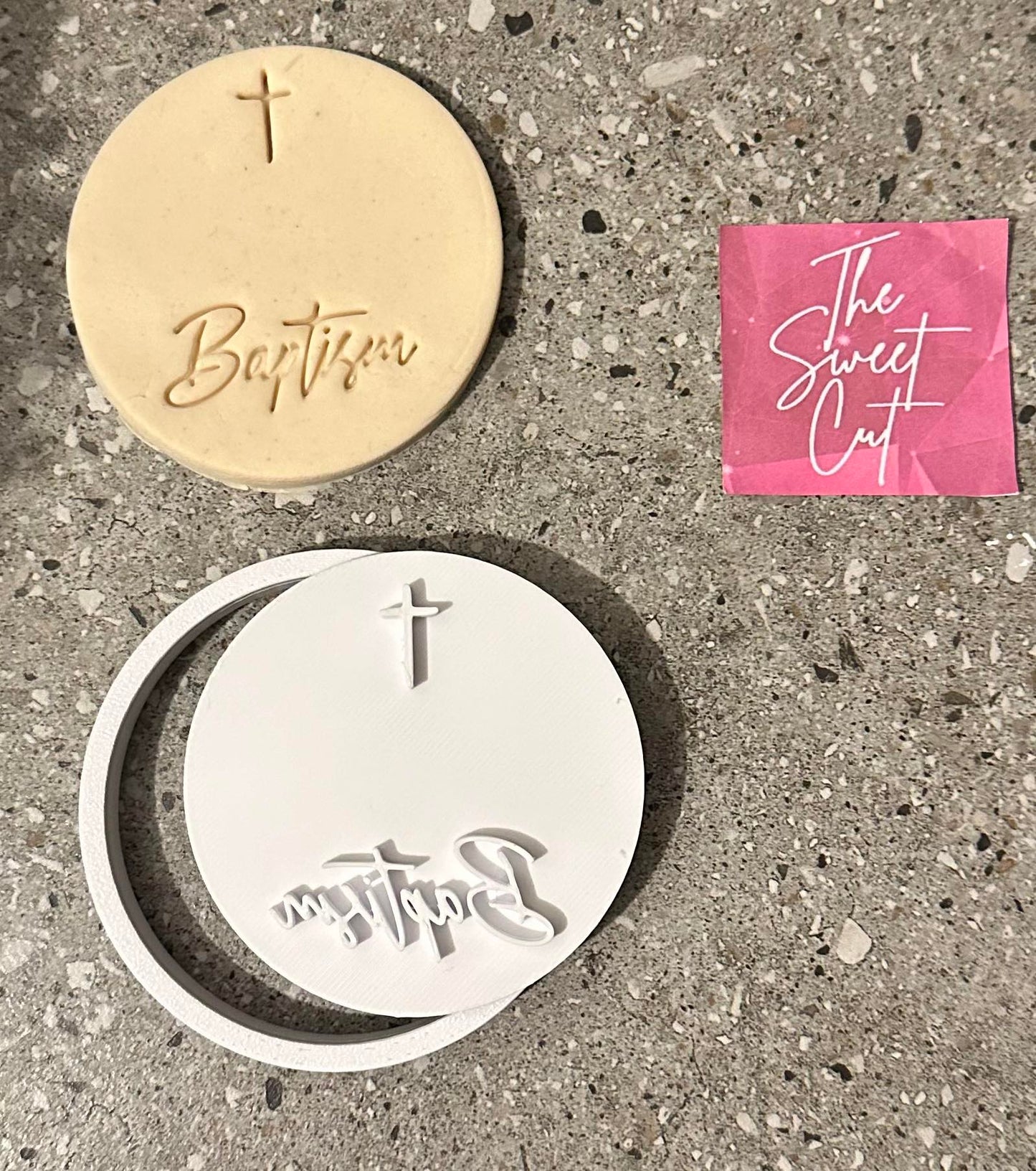 Religious stamps with circle cutter
