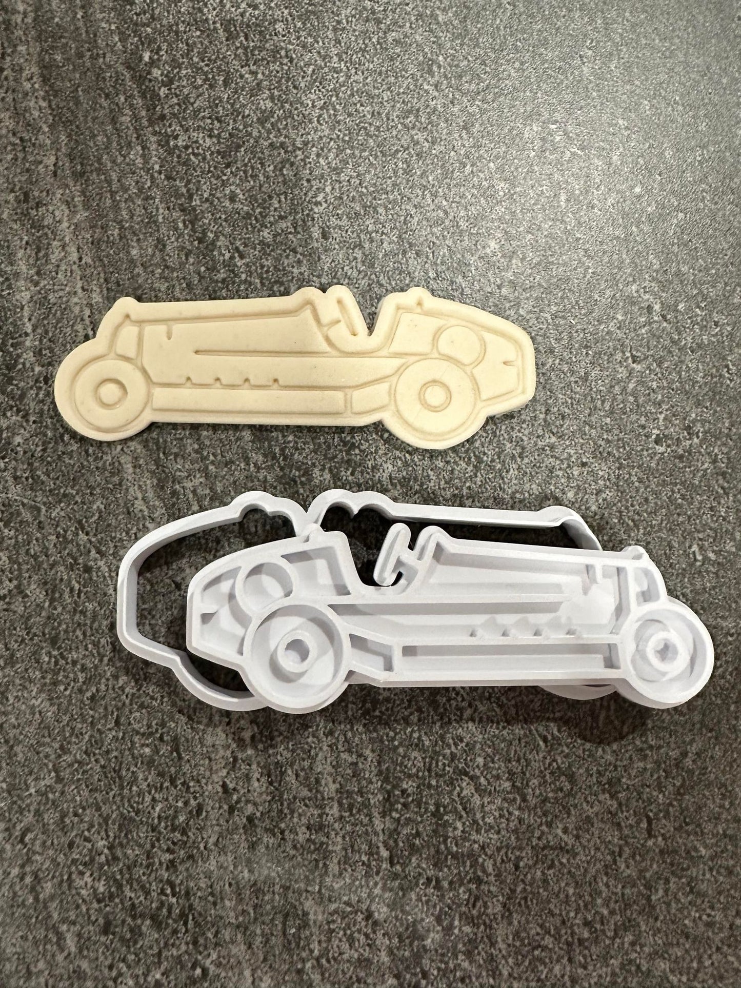 Old style racing car Stamp and cutter