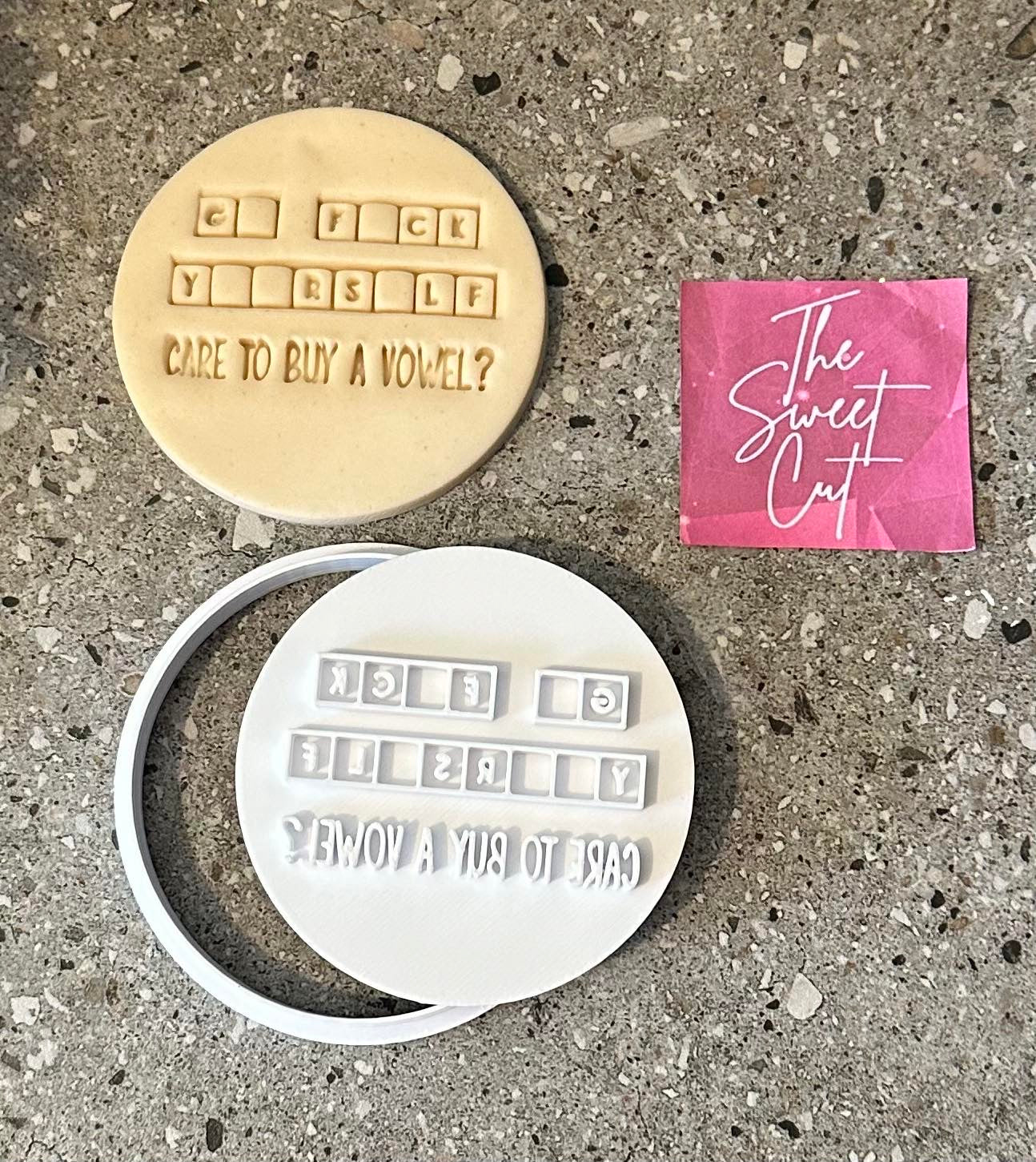 Buy a vowel stamp with circle cutter