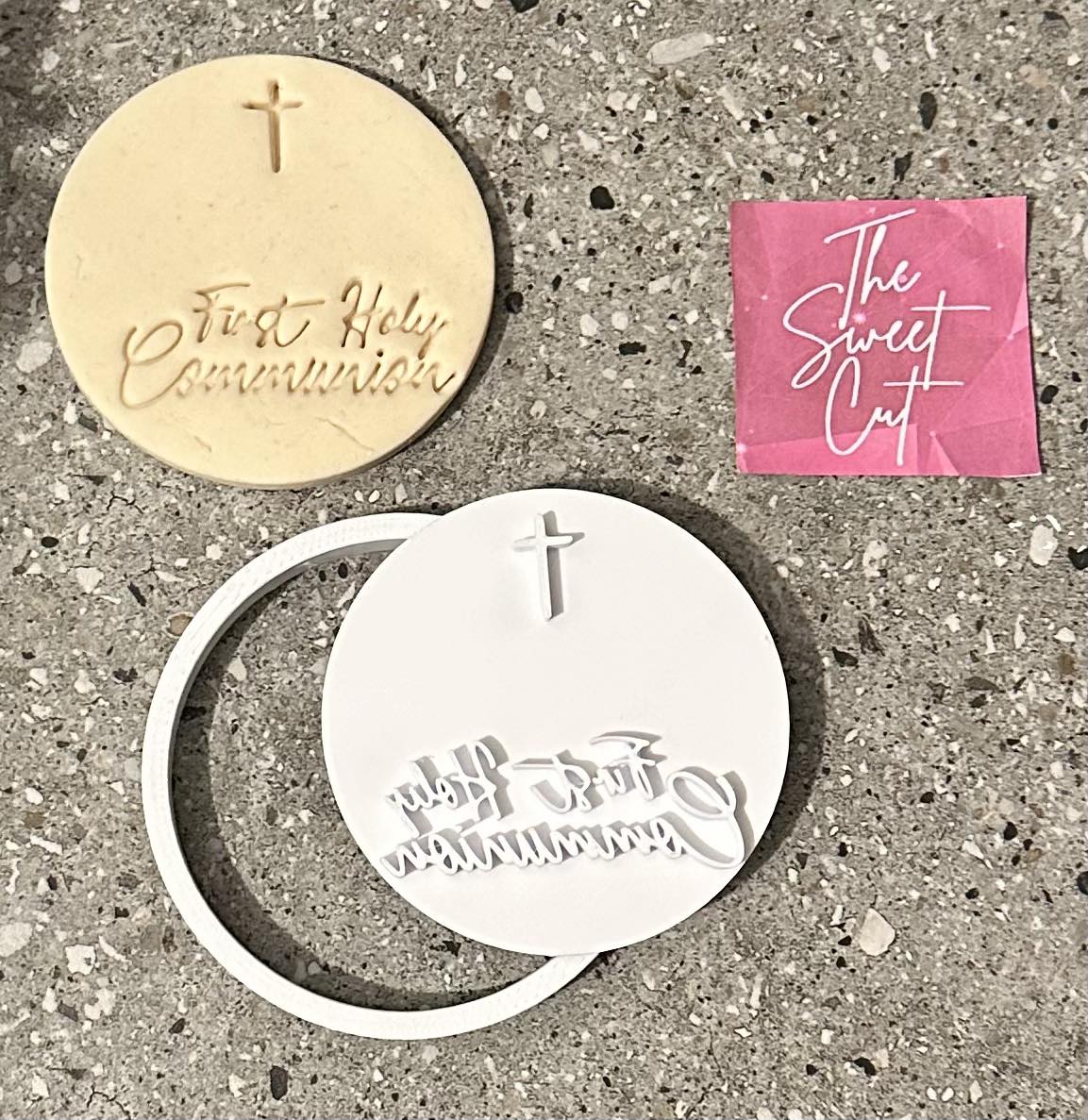 Religious stamps with circle cutter