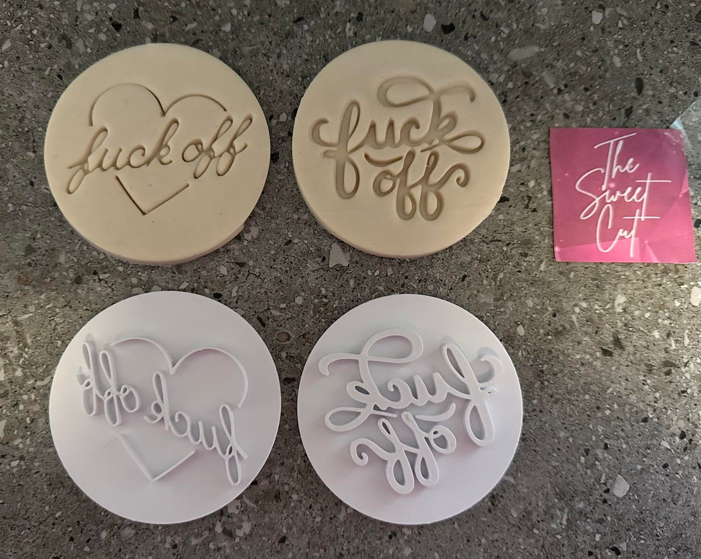 Rude stamps on circle with circle cutter