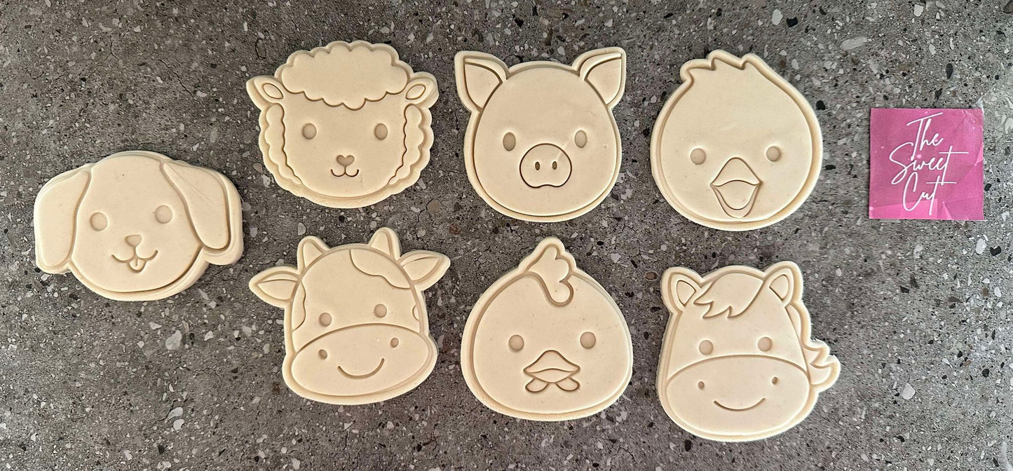 Farm animal faces stamps and cutters