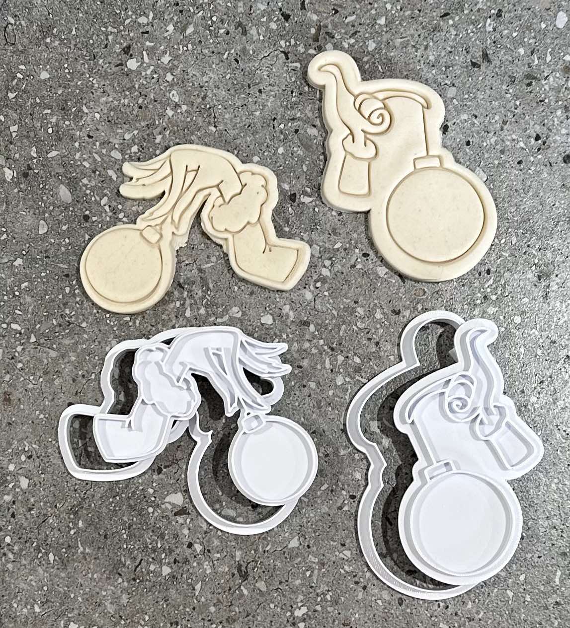 Green Christmas character stamp and cutters