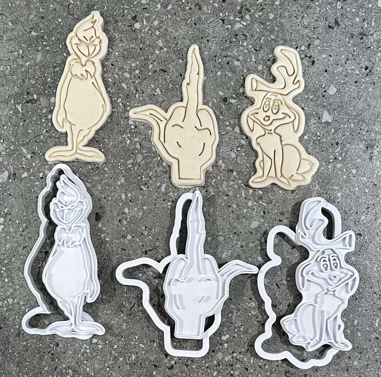 Green Christmas character stamp and cutters