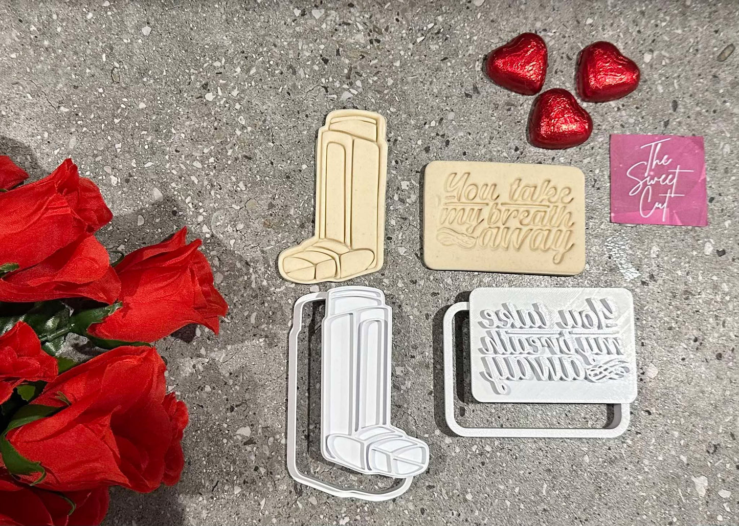 You take my breath away stamp and cutter pack
