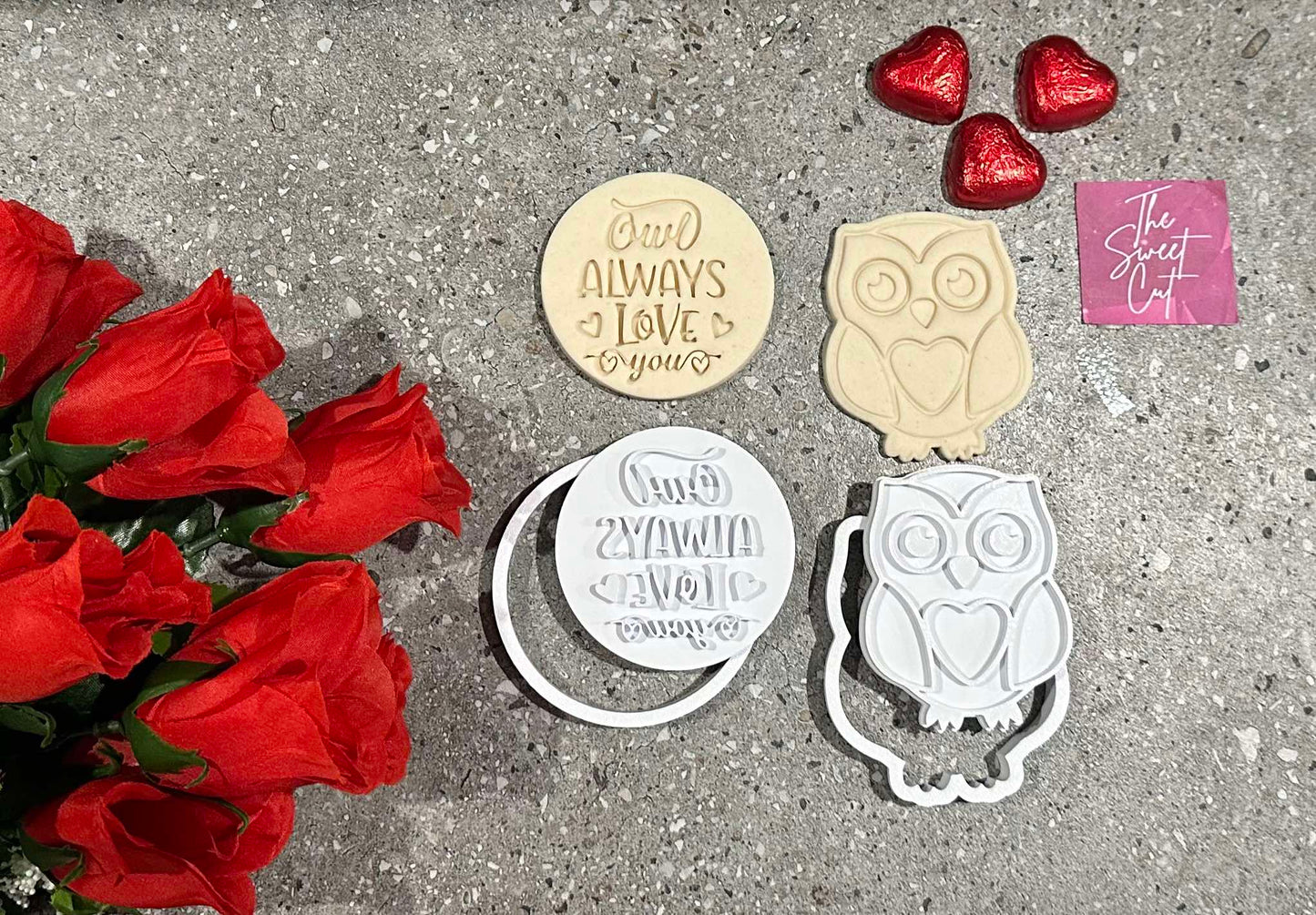 Owl Valentine Day stamp and cutter pack