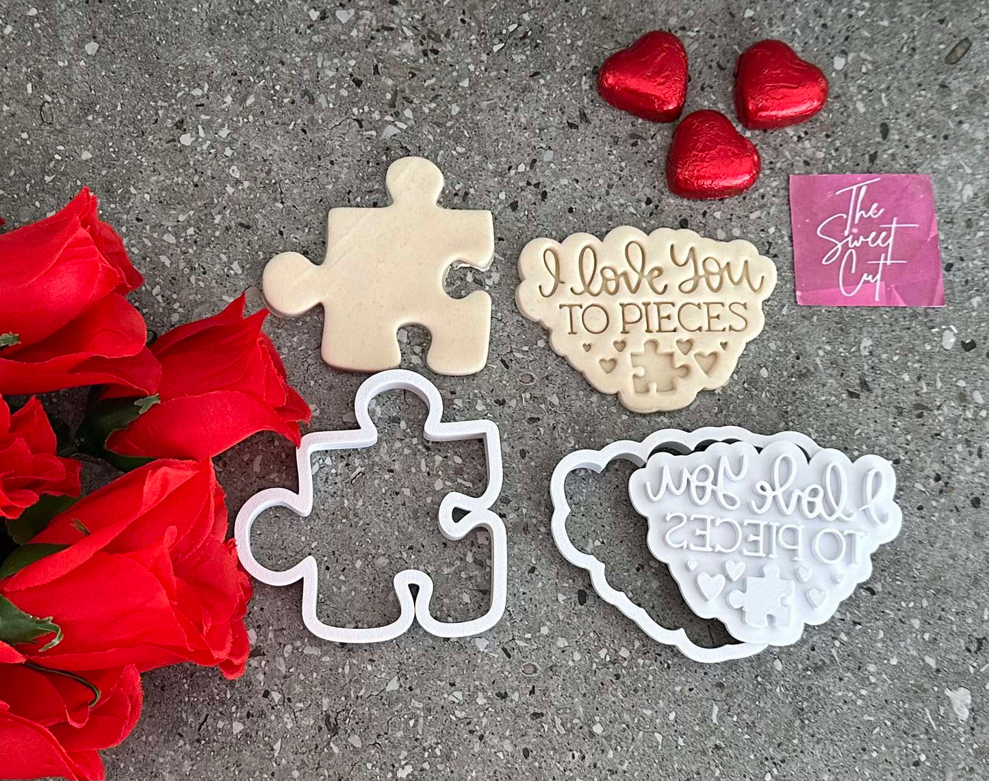 I love you to pieces stamp and cutter pack