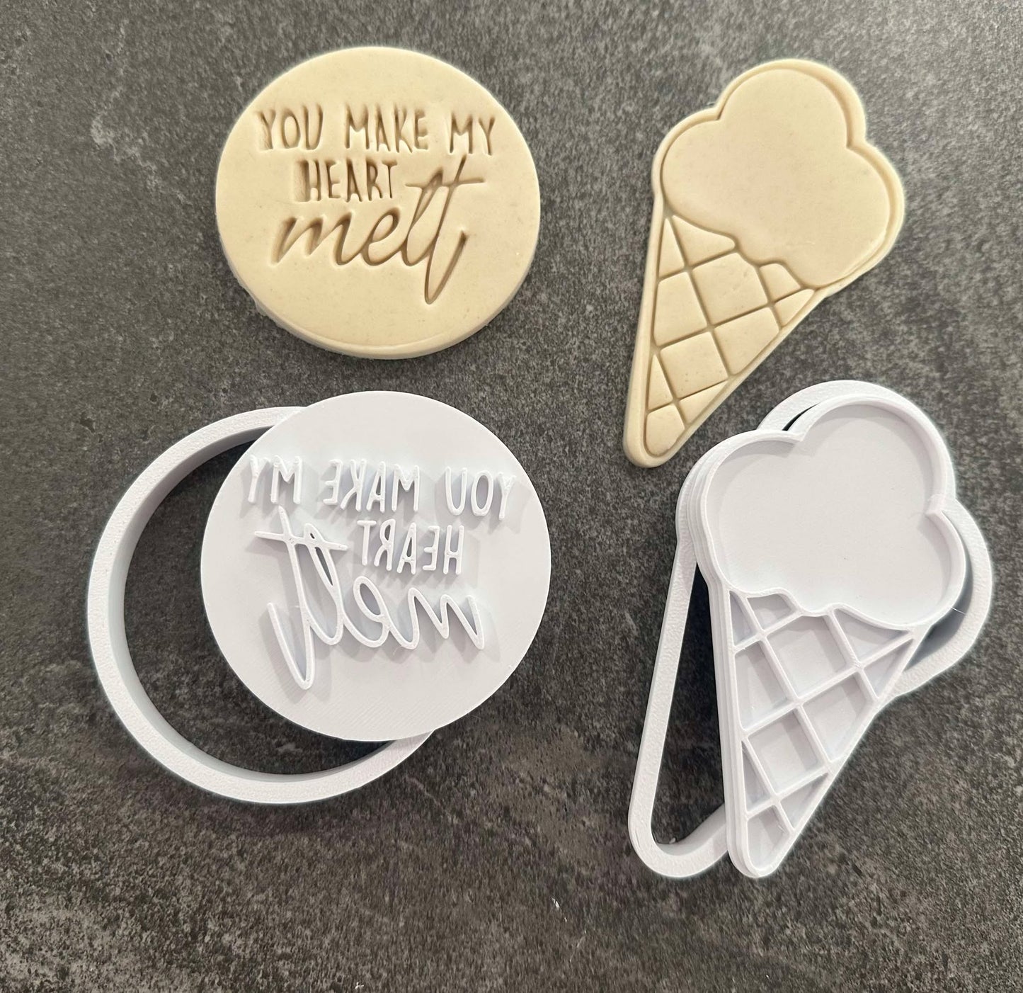 You make my heart melt stamp and cutter pack