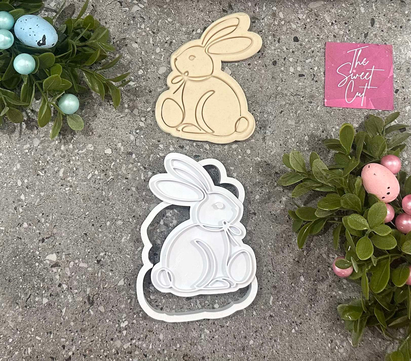 Line bunny stamp and cutter