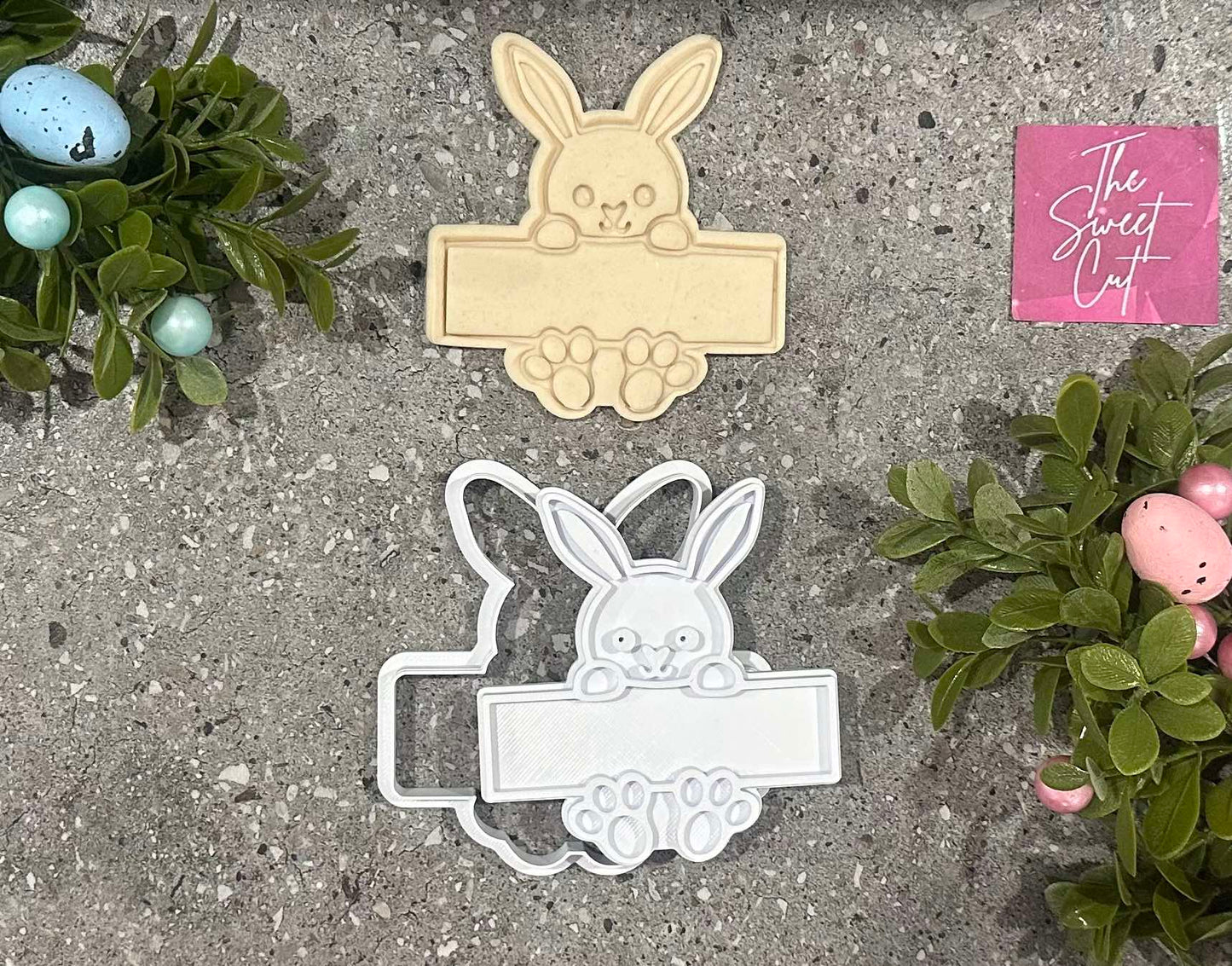 Bunny name tag stamp and cutter