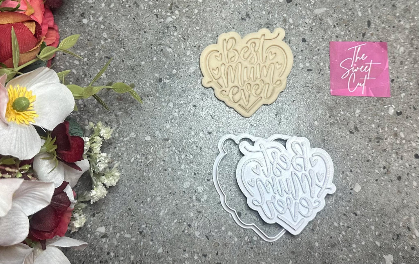 Best mum ever heart shape with cutter