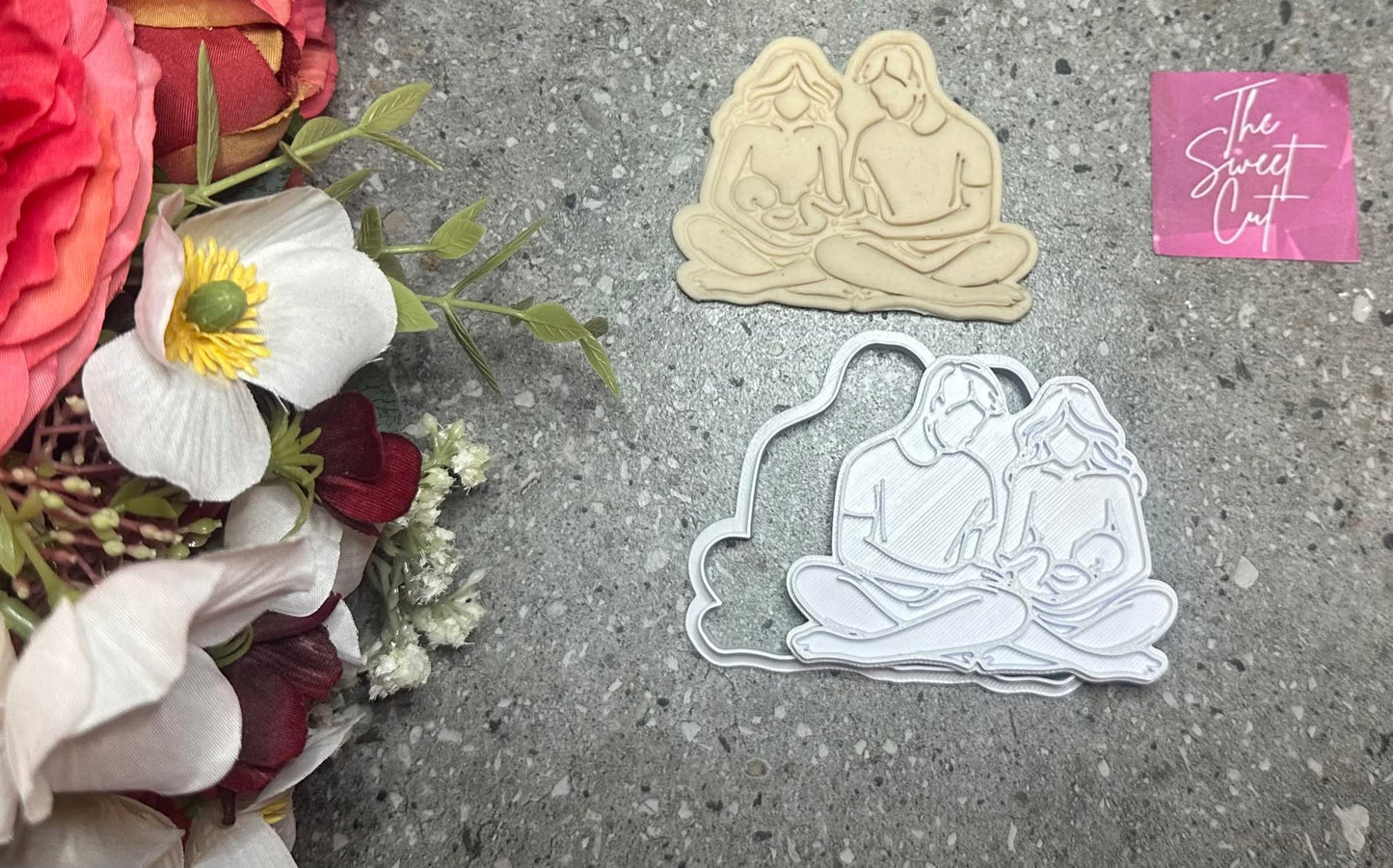 Mum, dad and baby stamp and cutter