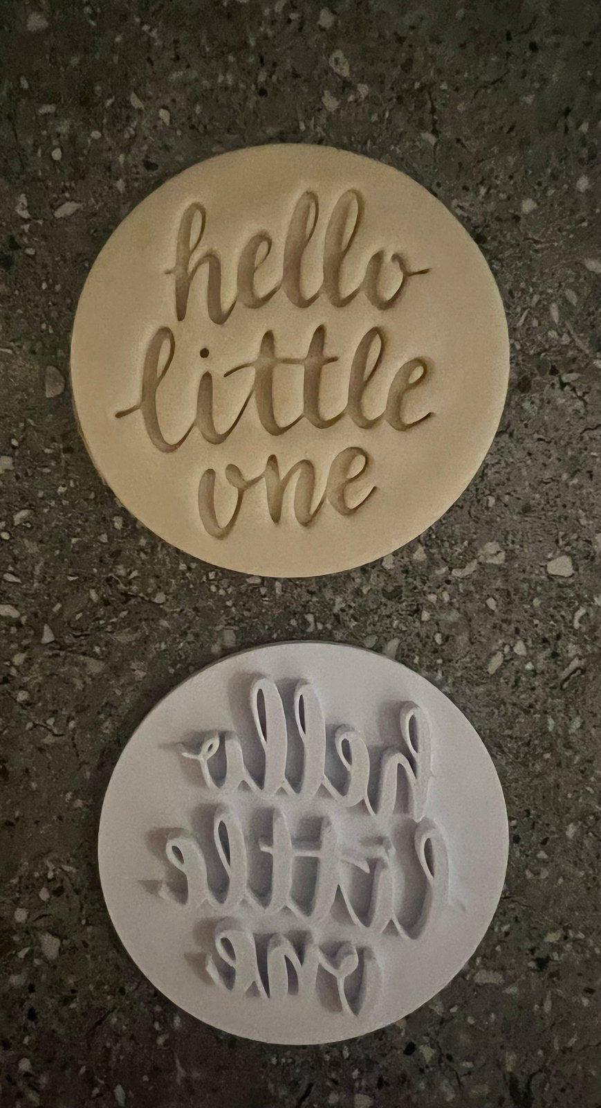 Hello little one stamp and circle cutter