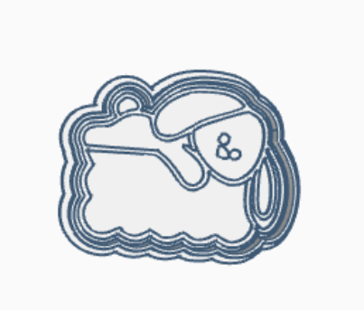 Bunny name tag stamp and cutter