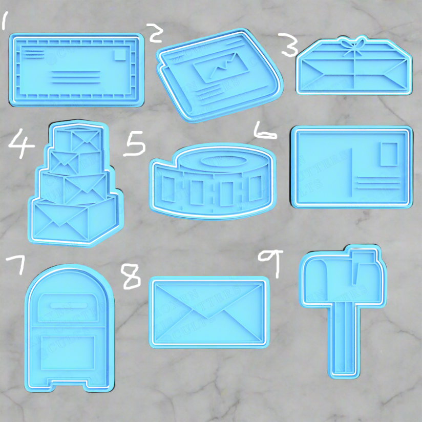 Post office stamp and cutter