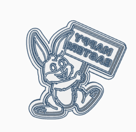 Bunny with Happy Easter sign