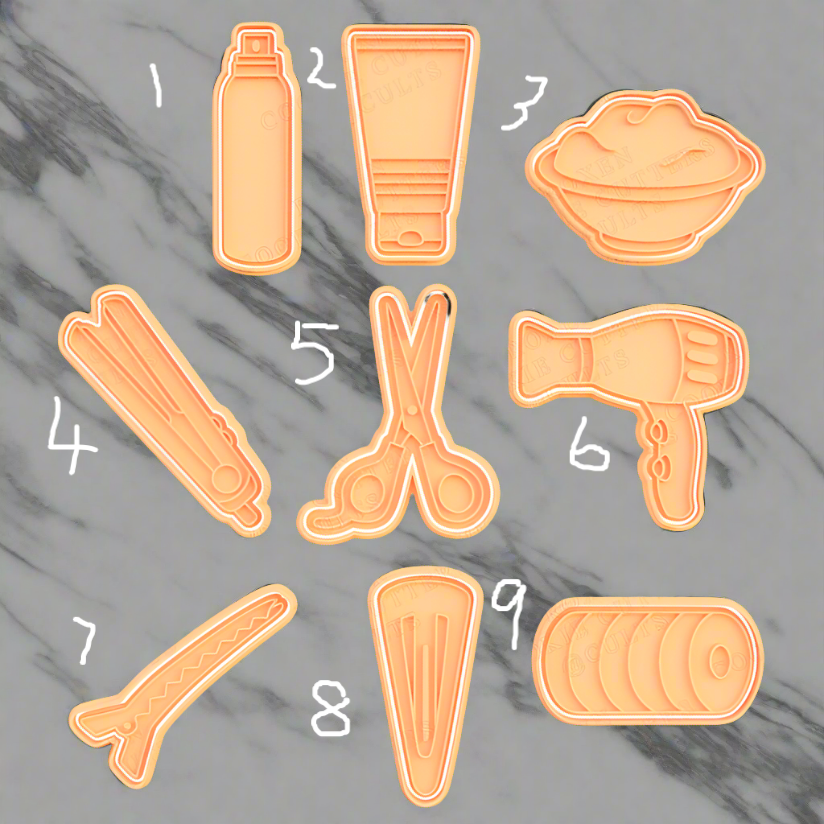 Hairdresser stamp and cutters