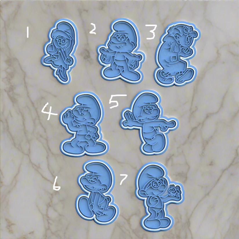 Blue characters stamp and cutter
