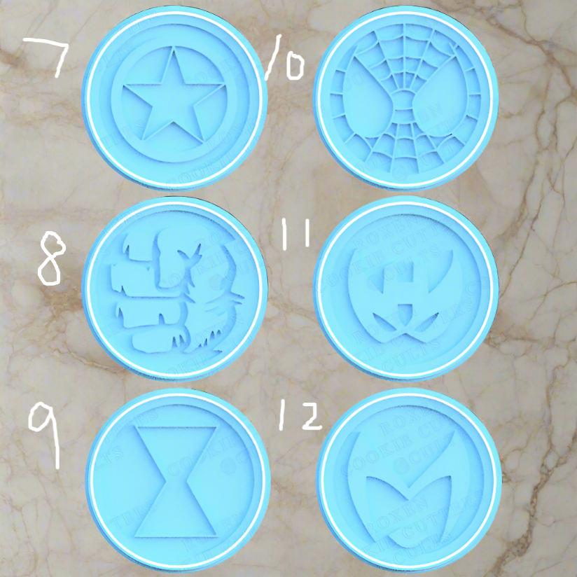 Superhero's on circle stamps