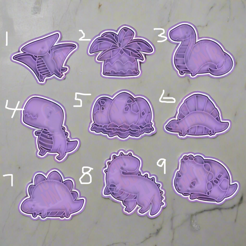 Dinosaur 2 stamps and cutter