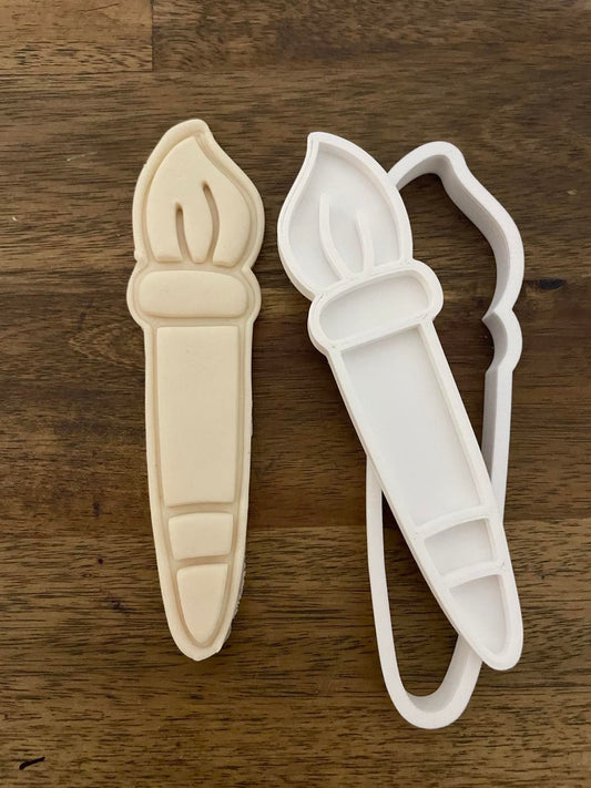 Paint brush stamp and cutter