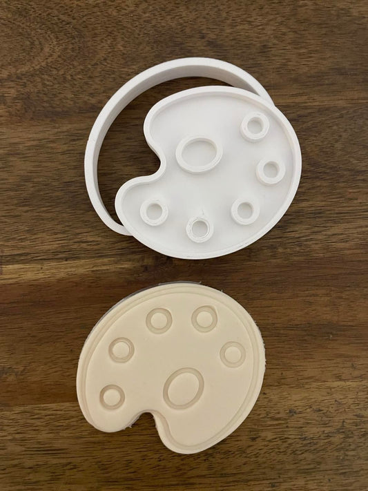 Paint palette stamp and cutter