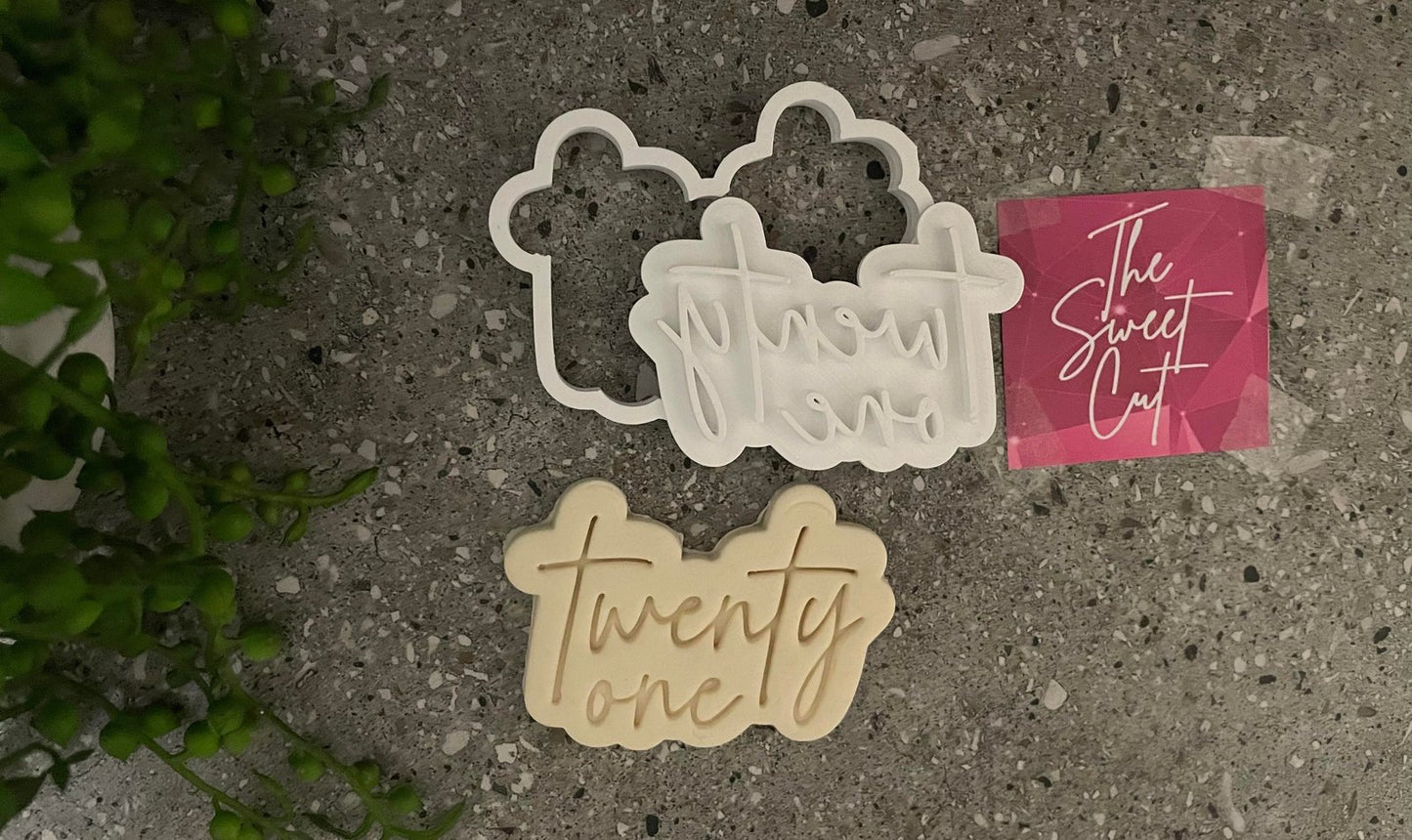 Written 21 Stamp and Cutter