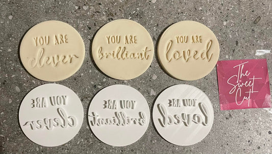 Affirmation stamps and circle cutters