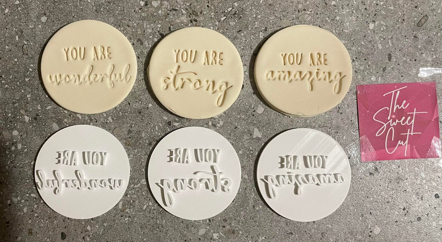 Affirmation stamps and circle cutters