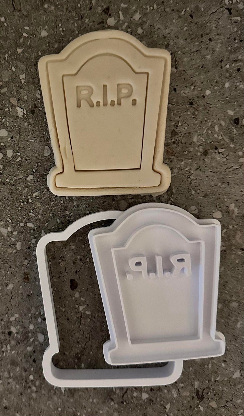 RIP tombstone stamp and cutter