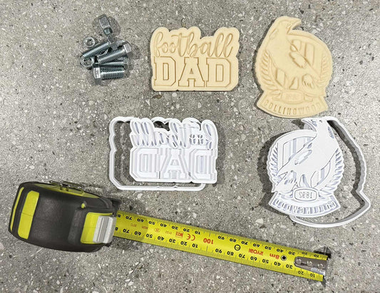 Football dad with AFL team stamp and cutter