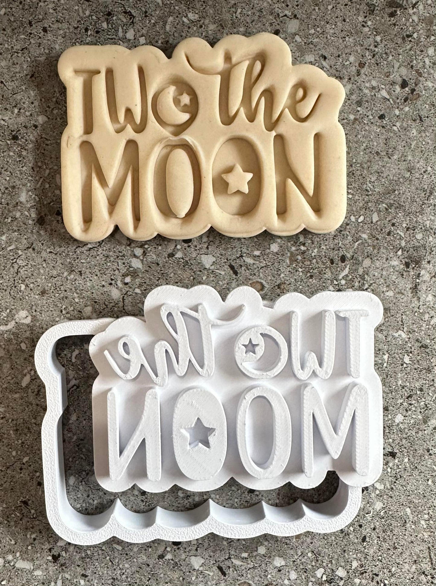 Two the moon stamp and cutter