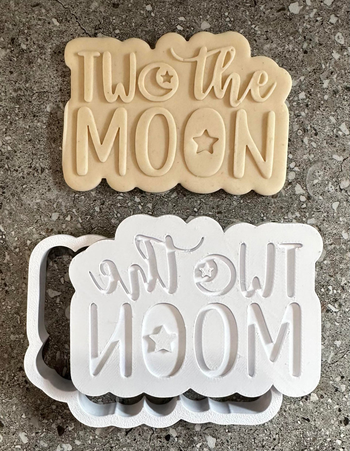 Two the moon stamp and cutter