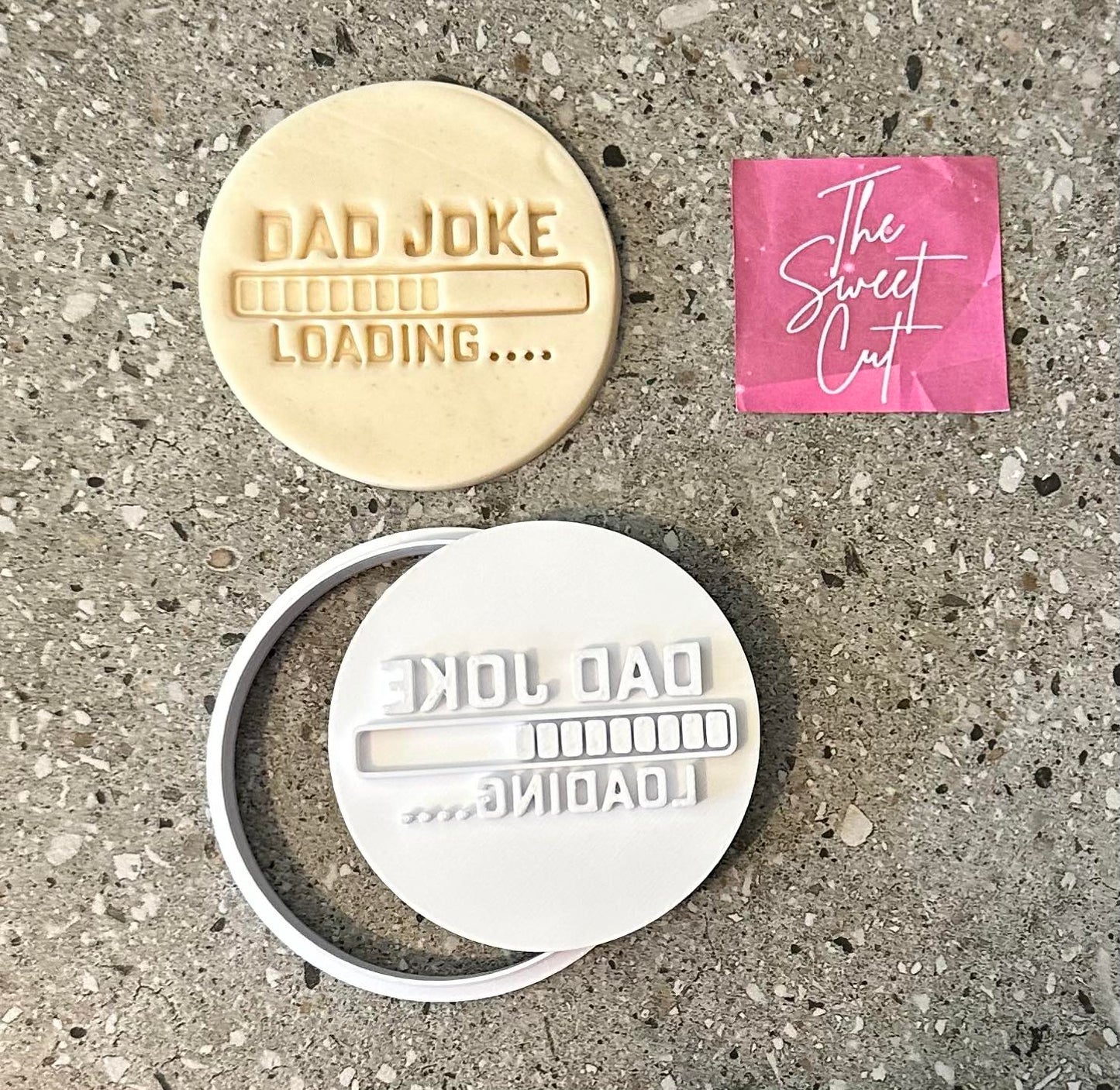 Dad loading stamp with circle cutter