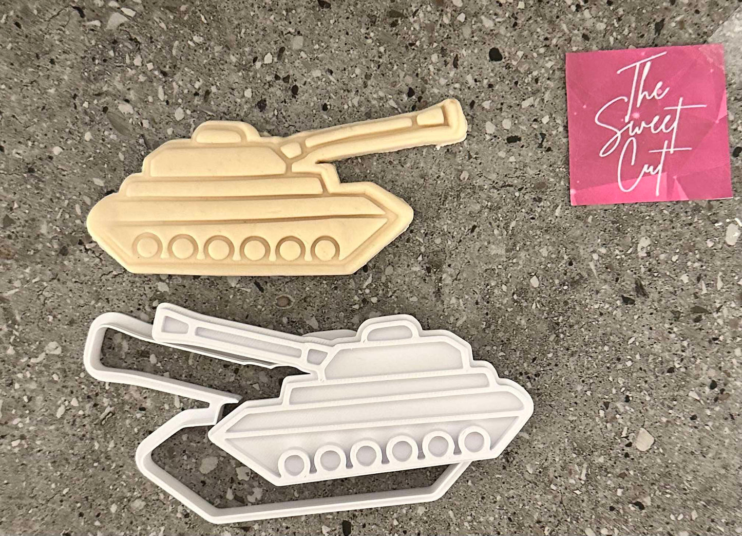Army tank stamp and cutter