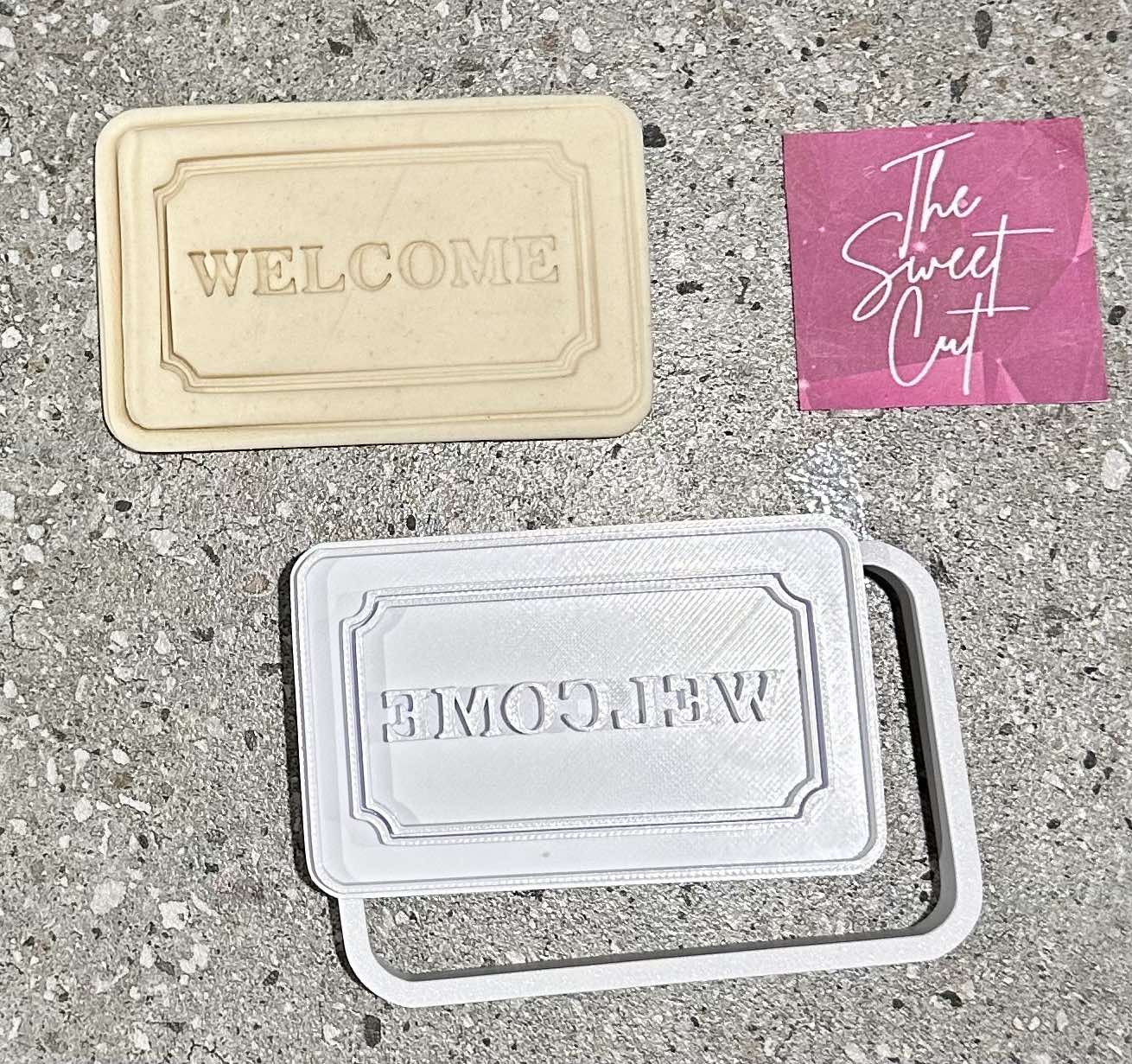 Welcome door mat stamp and cutter