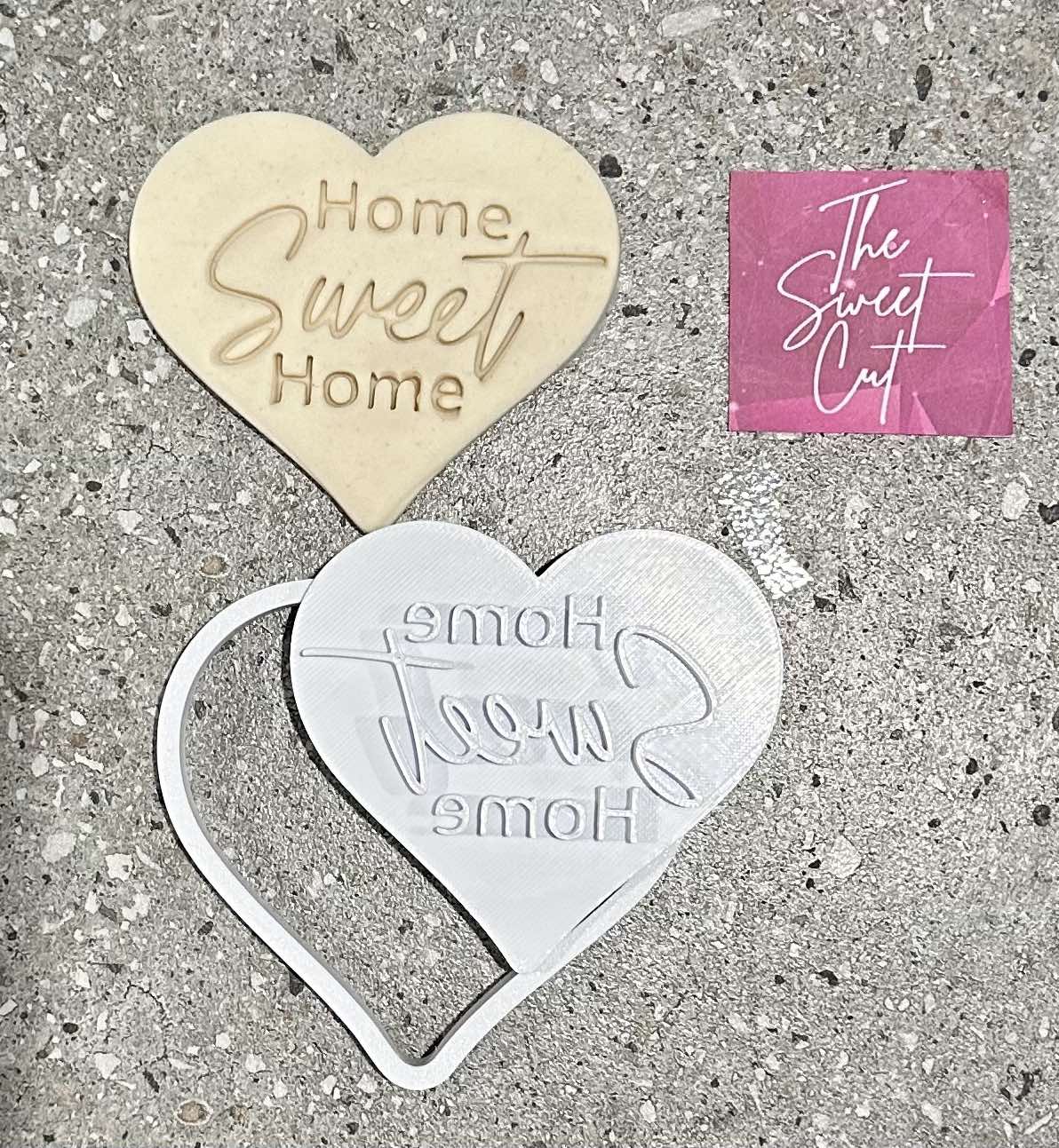 Home sweet home in heart stamp and cutter