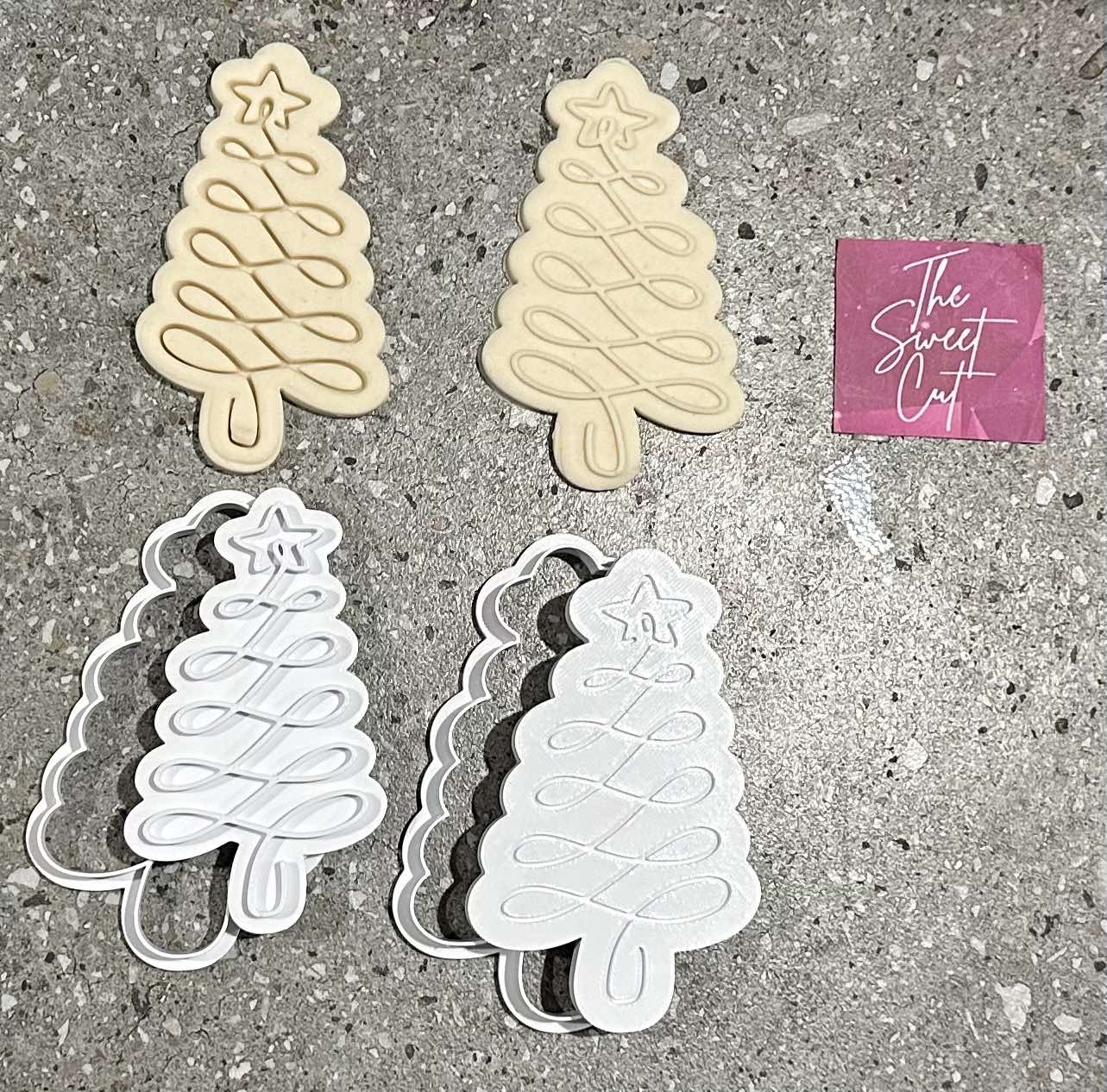 Line Christmas tree stamp and cutter