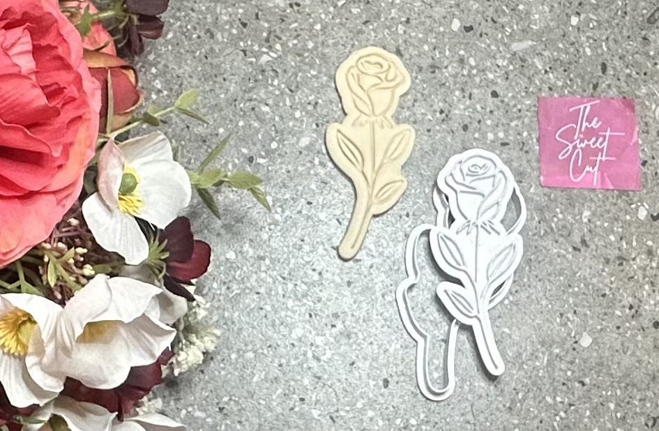 Long stem rose stamp and cutter