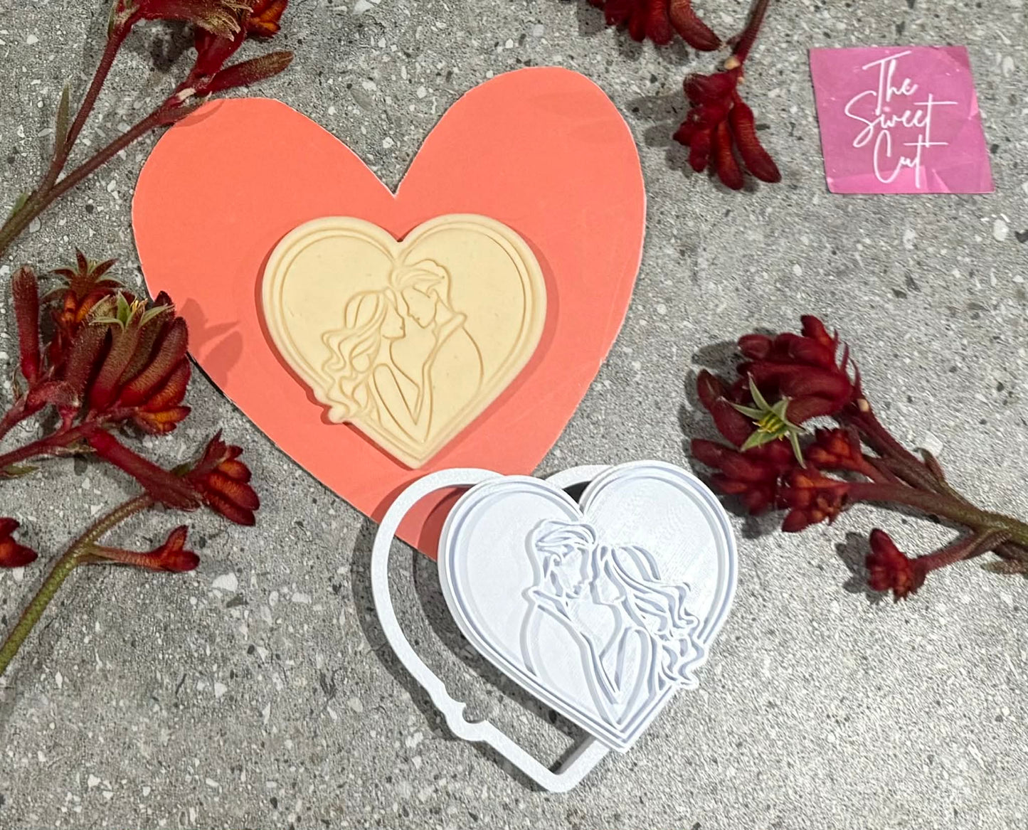 Couple in heart stamp and cutter
