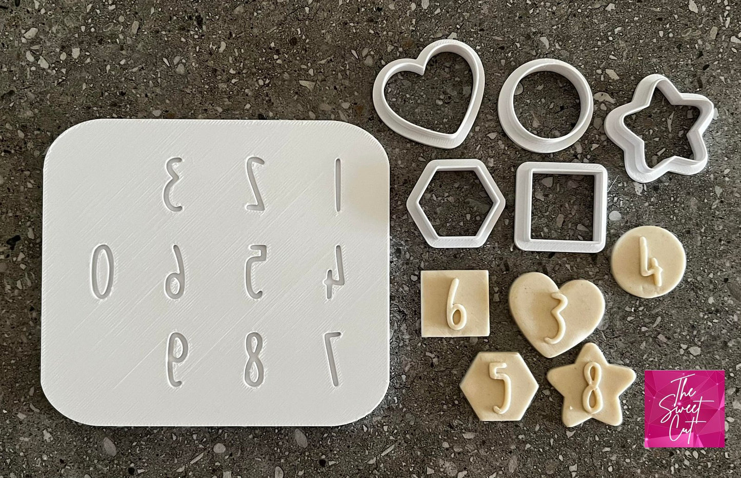 Number font plate set with mini cutters