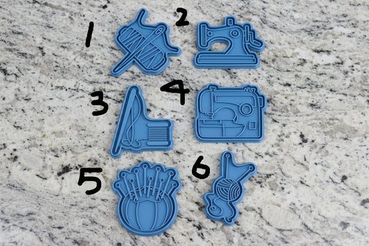 Sewing Theme cookie stamps and cutters
