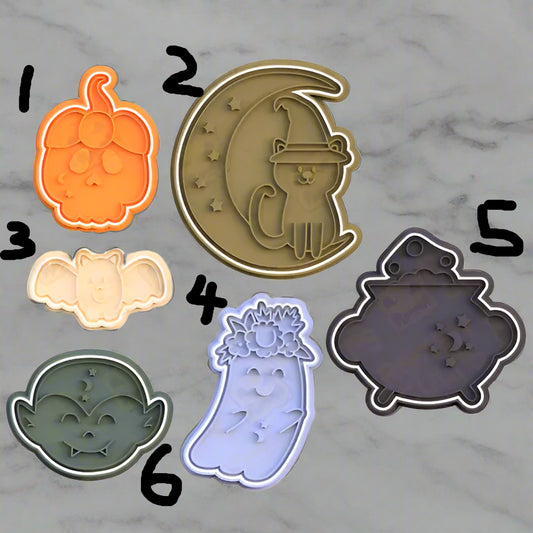 Halloween set of 6 stamps and cutter